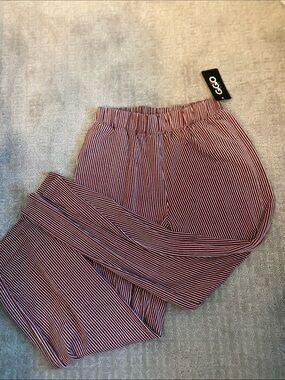 GiGiO striped maroon flowy pants